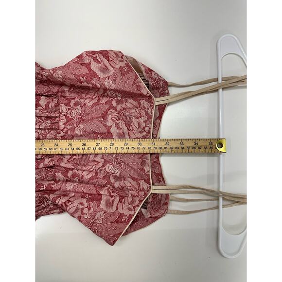 JT Jody of California Womens Dress Size 14 Red Floral Vintage Half Button Up - Picture 10 of 11